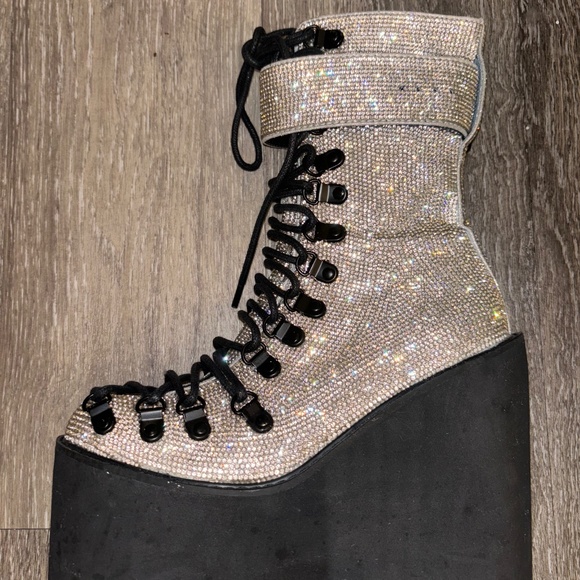 Dolls Kill Club Exx Rhinestone Boots - Picture 2 of 2
